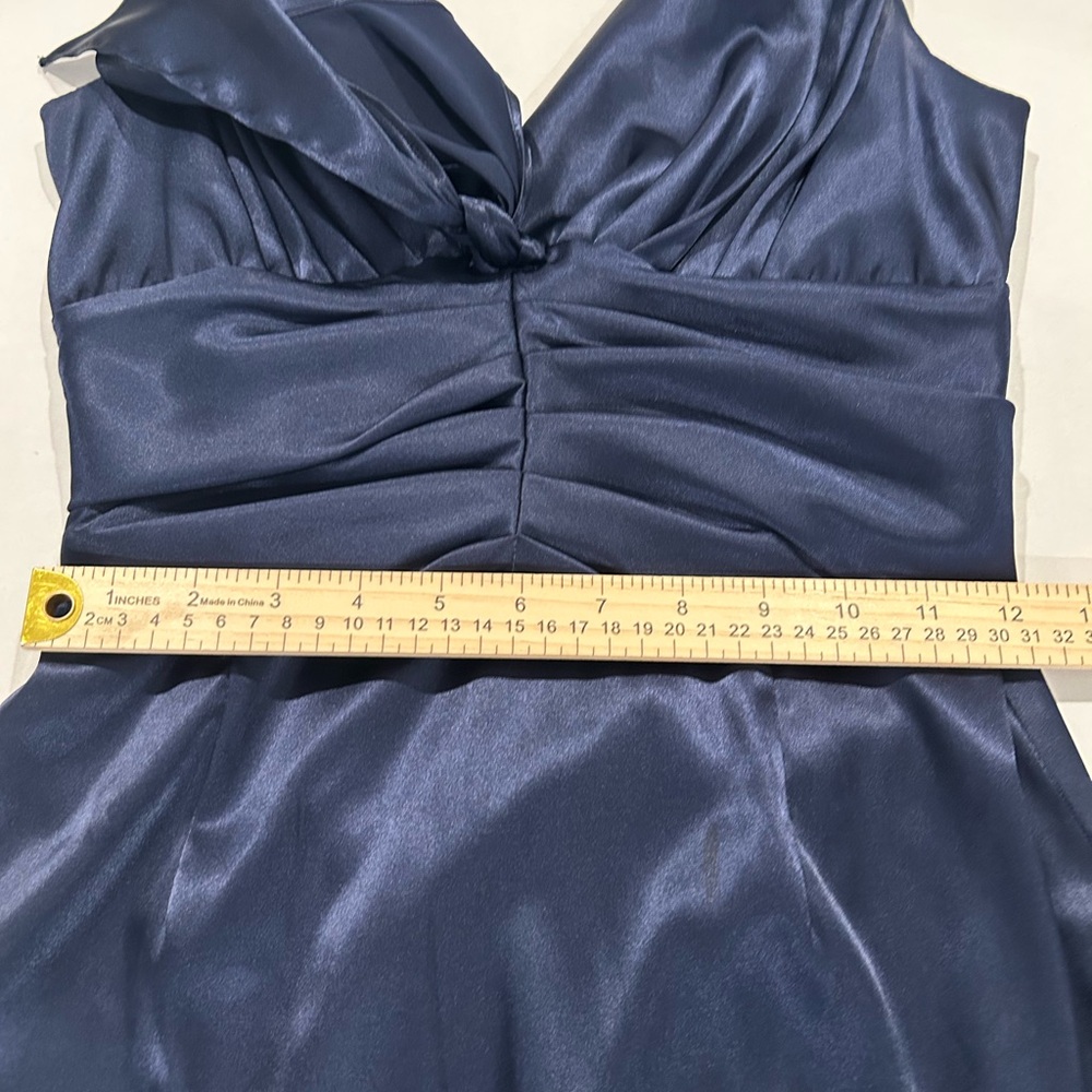Eliza J Navy Blue Satin Sheath cocktail dress Size 2P - Picture 9 of 13